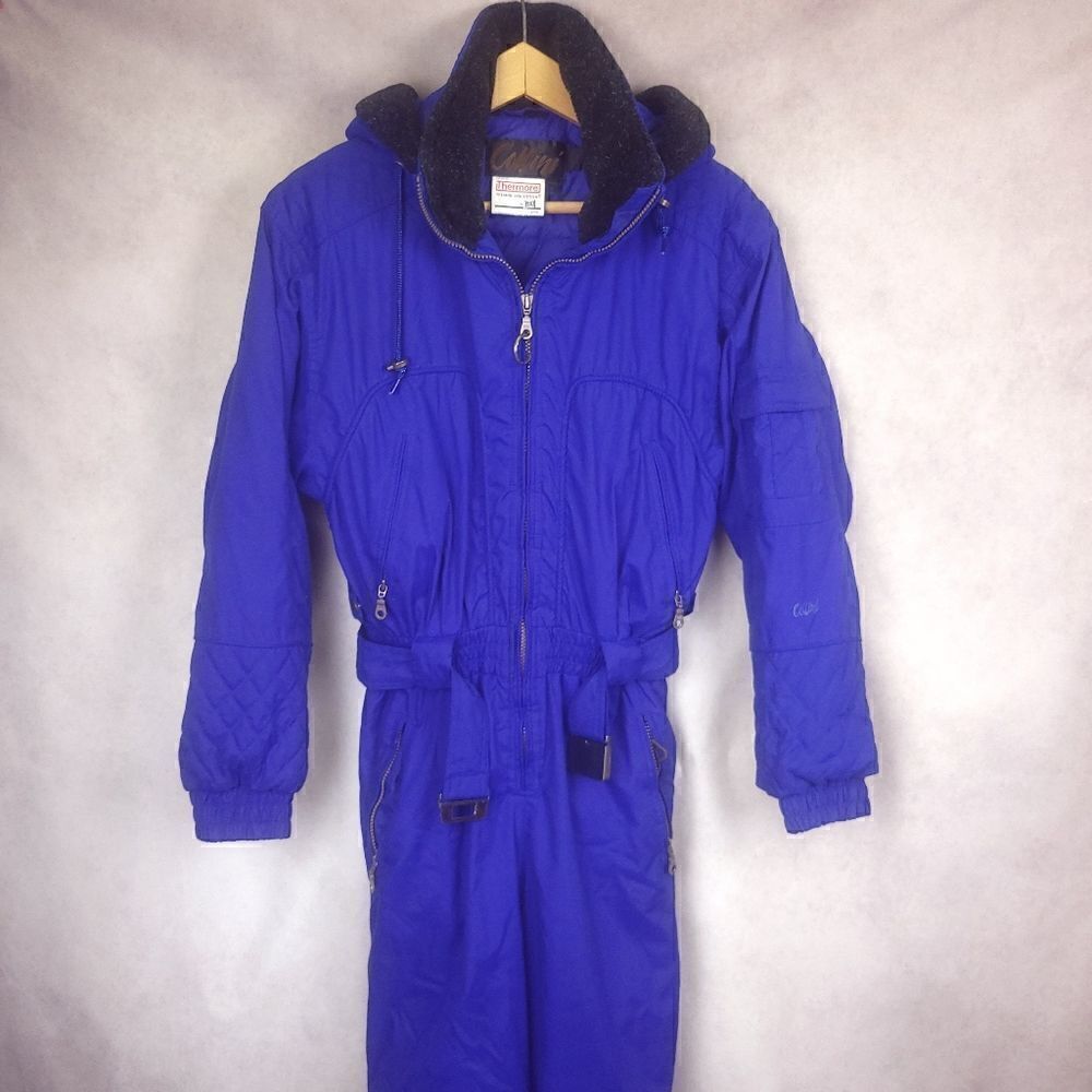 Vintage Collini One Piece Purple Snowsuit Ski Jumpsuit Size 8